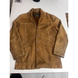 Vintage Overland Mens Jacket Size XL Genuine Smooth Suede Leather Blazer